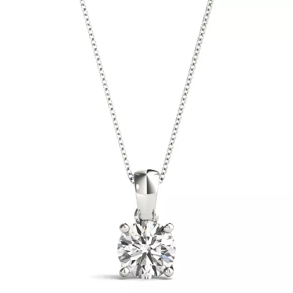 Round Lab Diamond Solitaire Necklace With Creased Bail (1/4 ct. tw.)